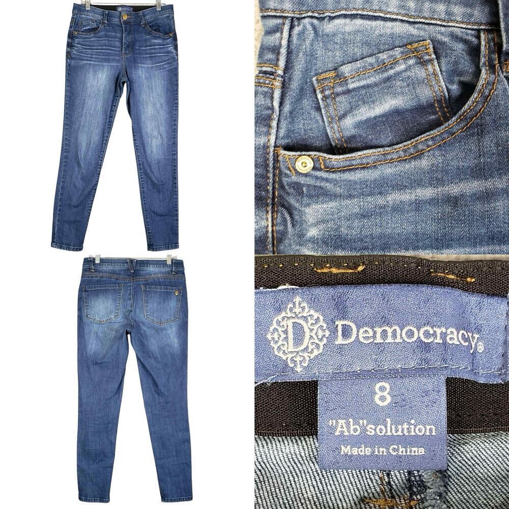 Democracy Jeans AB Solution Womens Size 8 Blue Skinny Mid Rise 5-Pocket